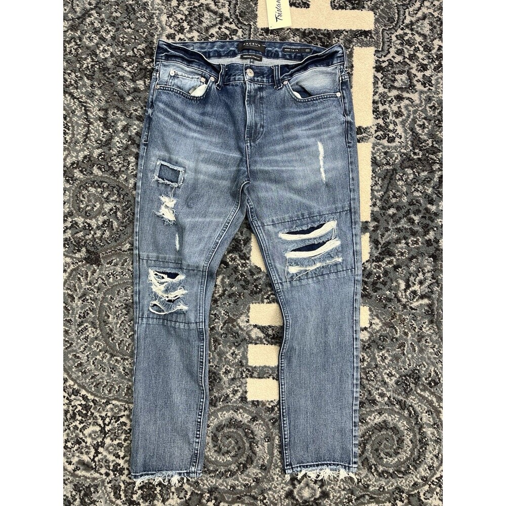 Mens PacSun Stack Skinny Jeans Blue Size 32w 31L Vertigo Stretch